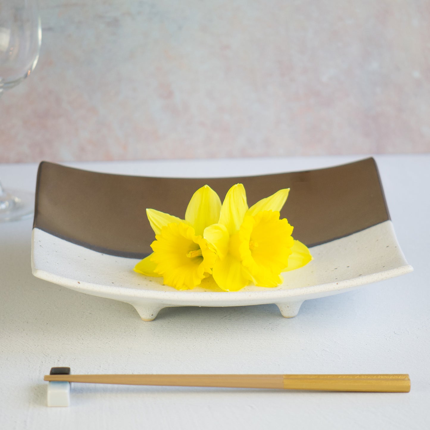 Akebono White Footed Square Plate
