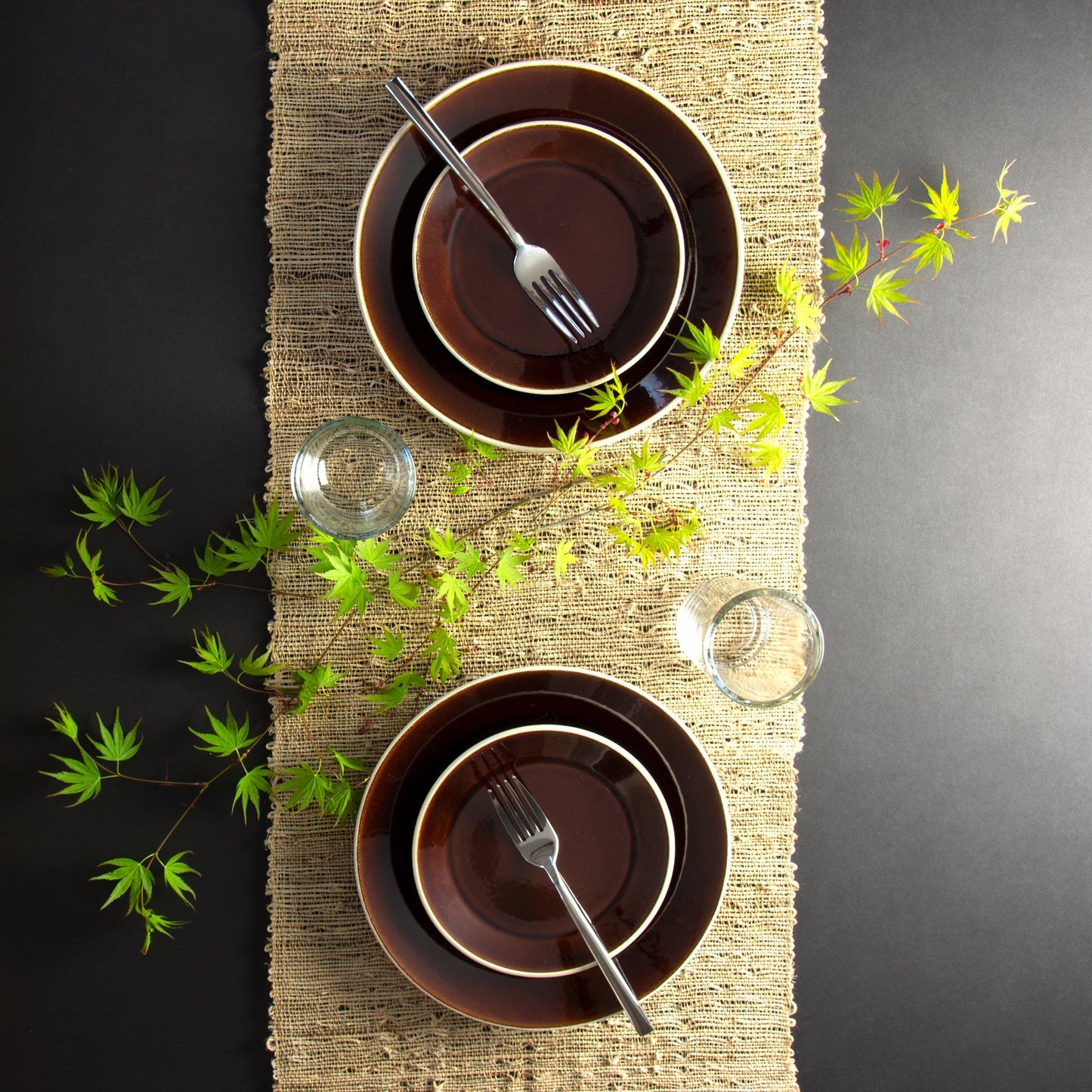 Lunch and bread plate setting Japan inspired
