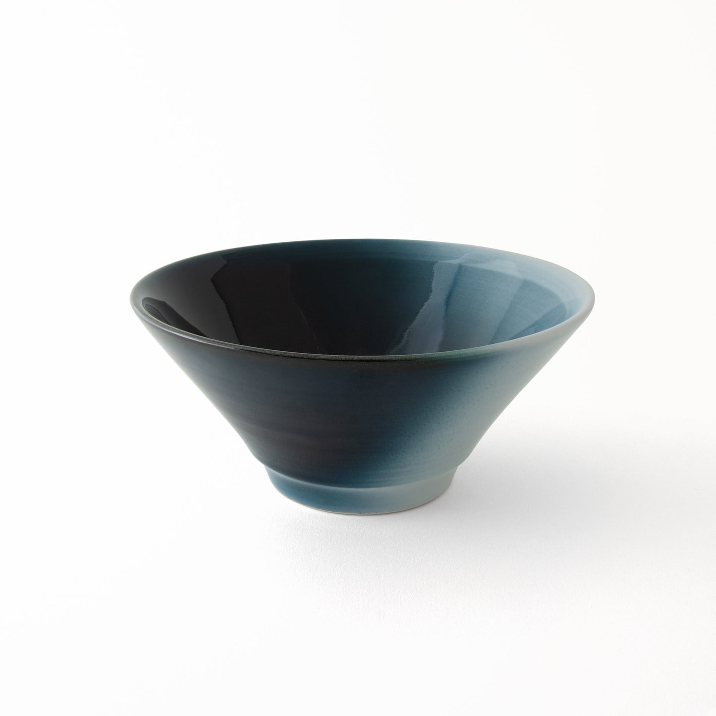 Midnight blue dissolving to white Japanese modern ramen bowl