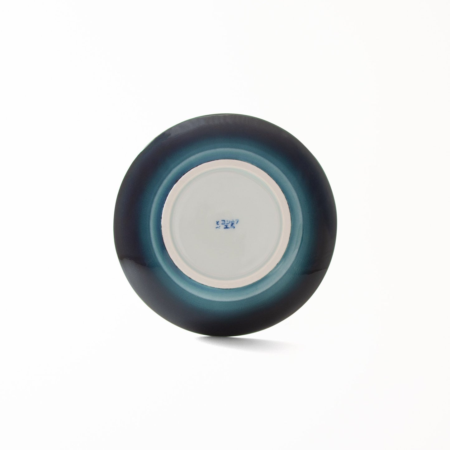 Japanese salad plate Shima White Takenishi’s Studio signature on bottom surrounded by blue-white gradient