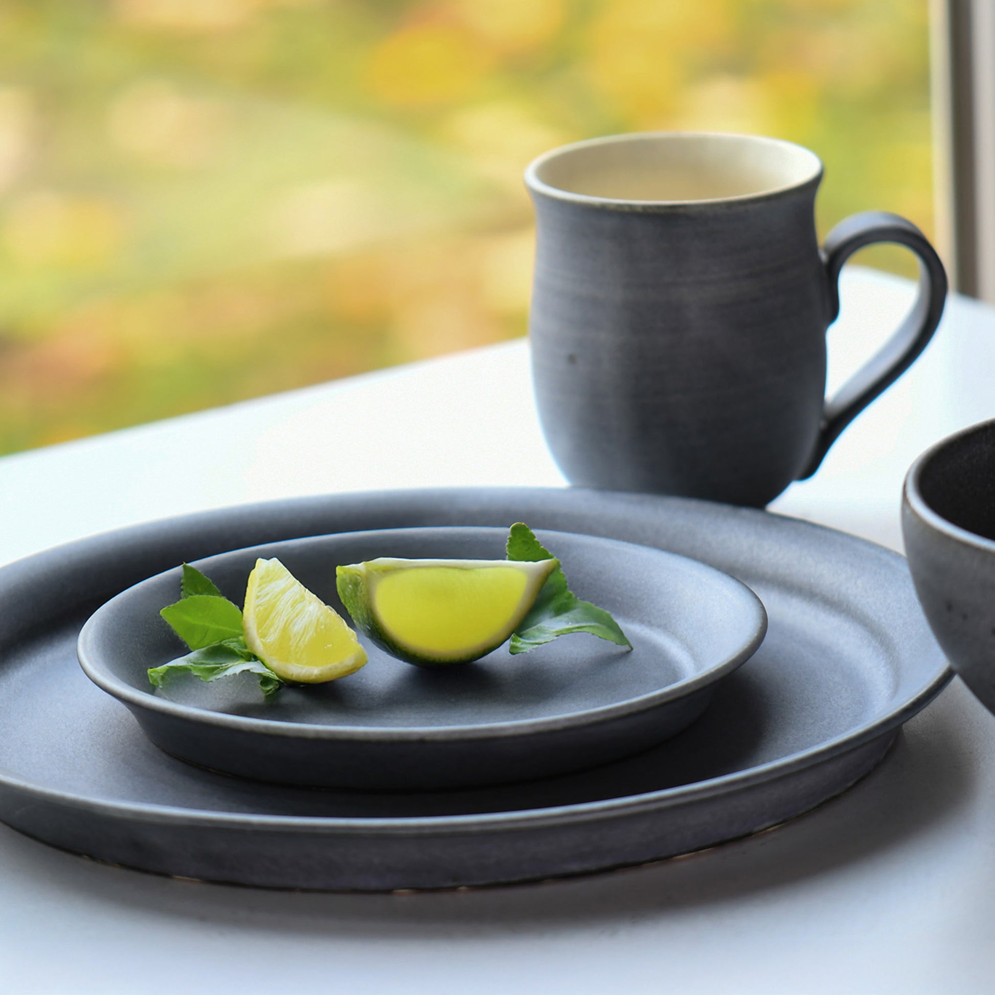 Stoneware Dinner Grey Matte Dinner Set Ceramic Dinnerware Gray