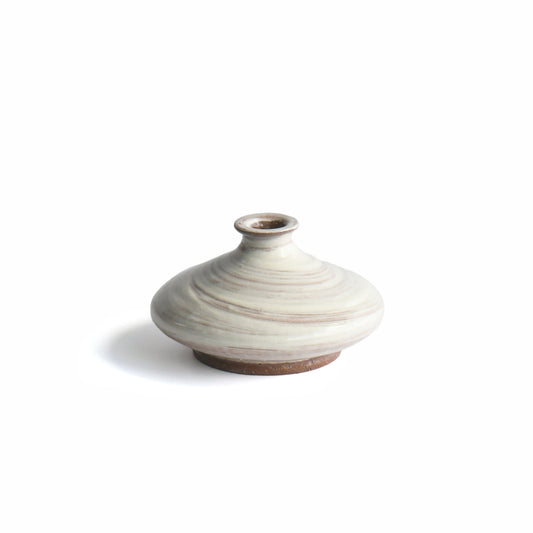 Seikan White Brushed Bud Vase by Takeshi Honda