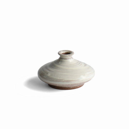 Seikan White Brushed Bud Vase by Takeshi Honda