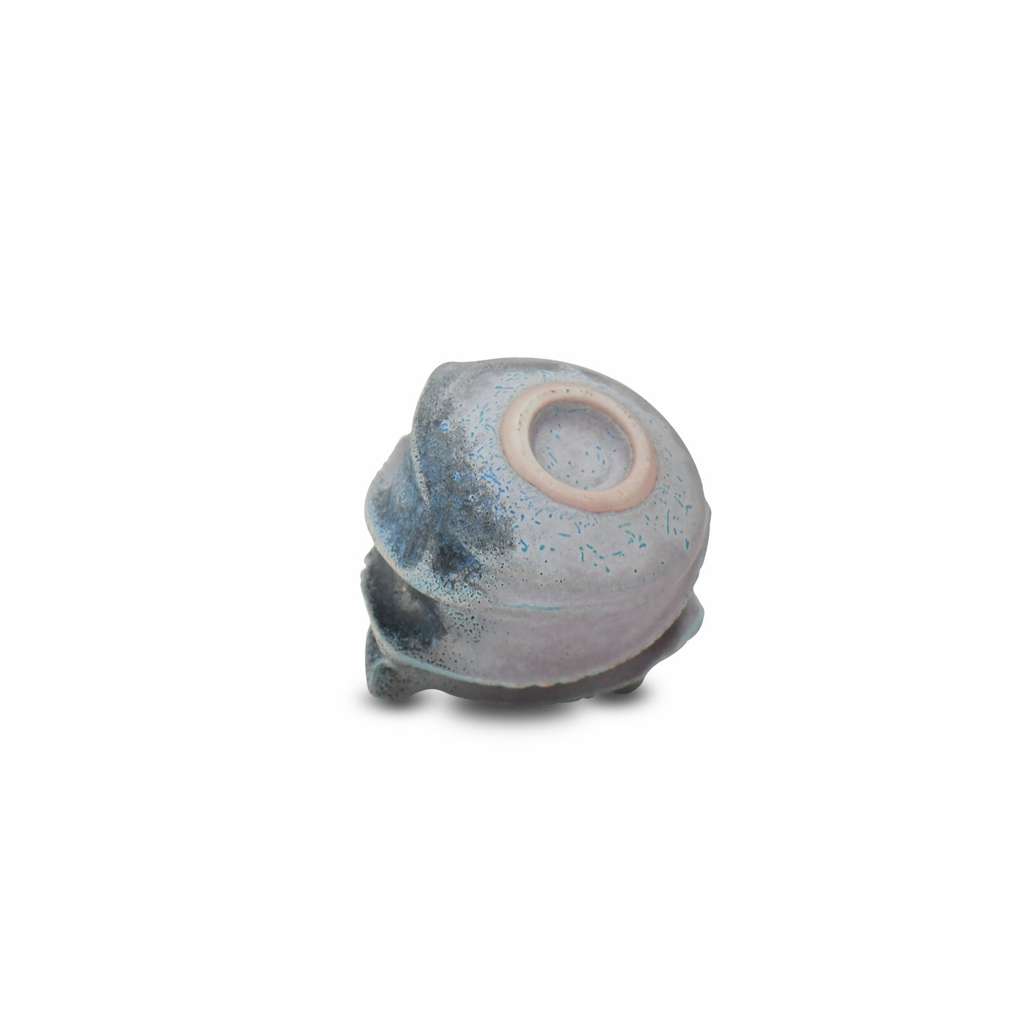 Underside of Sanroku Guinomi showing the natural clay foot and ash glaze texture from Asato Ikeda’s anagama kiln.