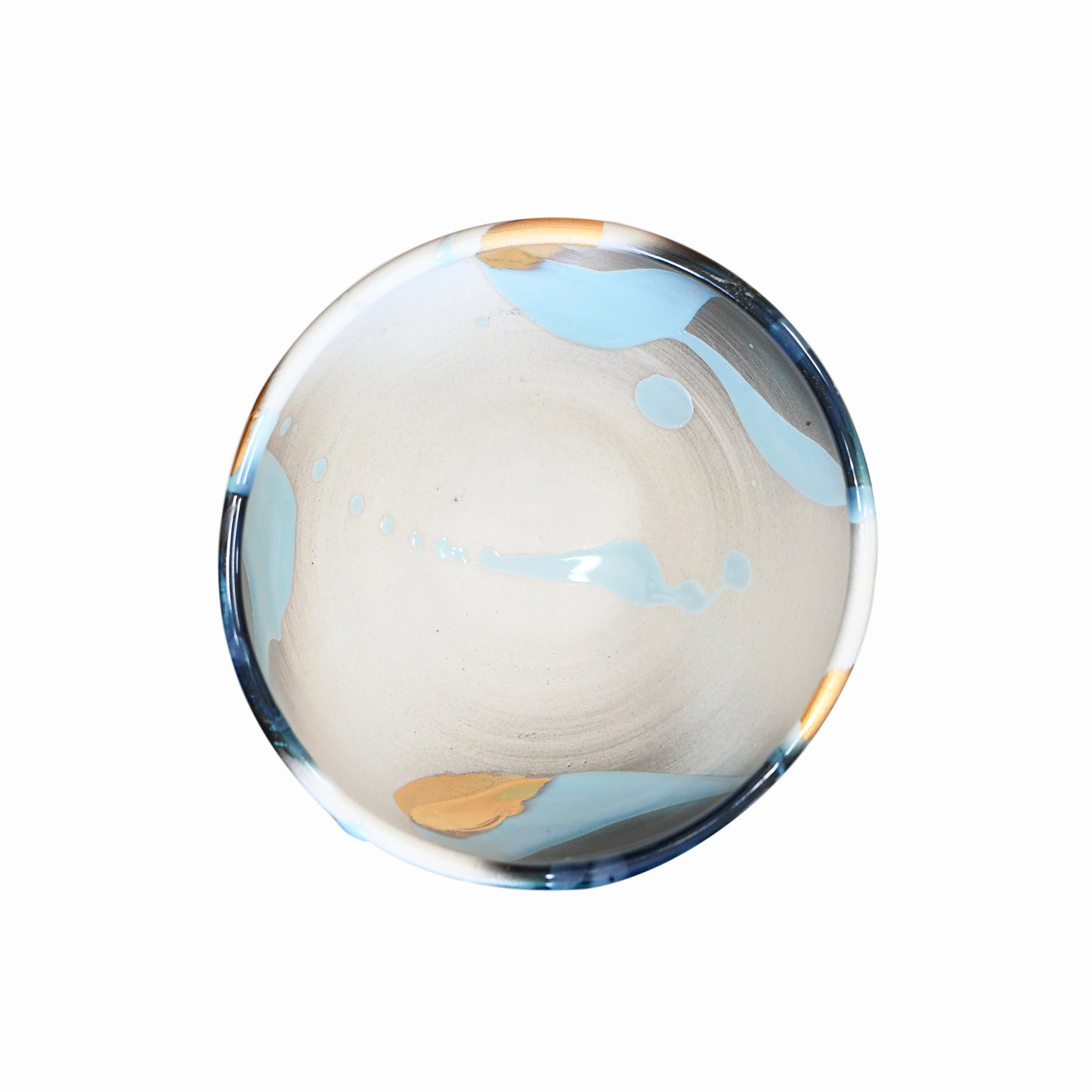 Kage Ao Large Art Bowl – Gold Accent by Yoshu Takenishi