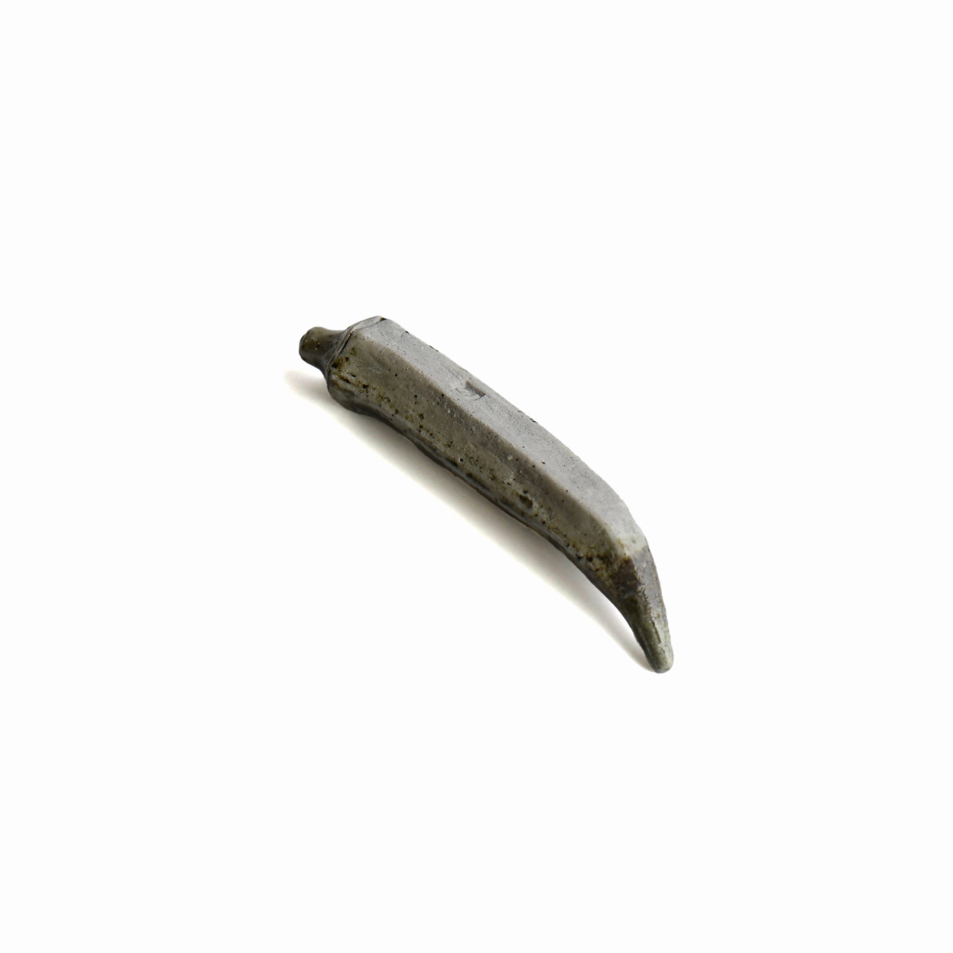 Back view of the handmade Bizen okra chopstick rest by Masato Miura