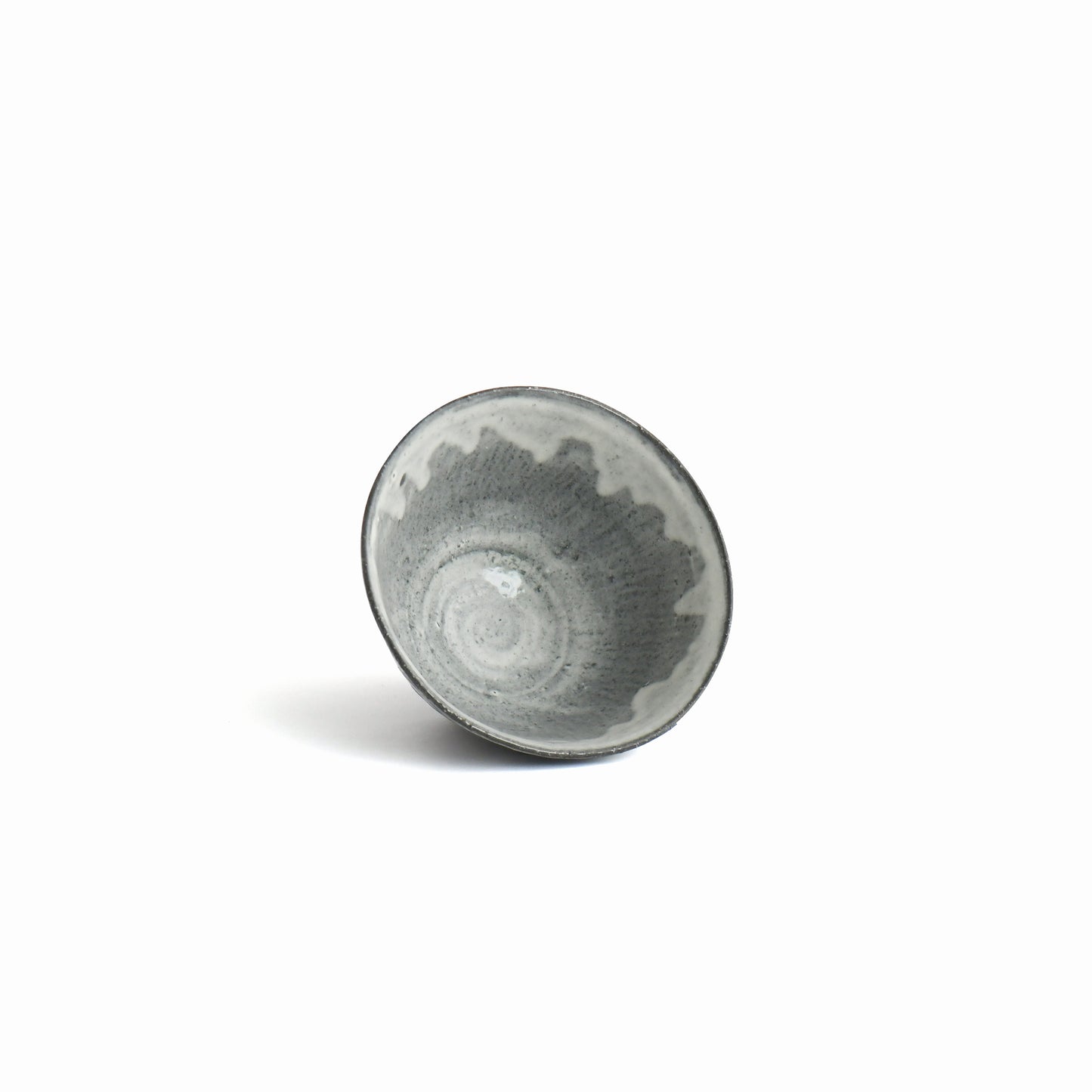 Top view of the Sumine Rice Bowl showing its soft white interior glaze and organic handcrafted form.