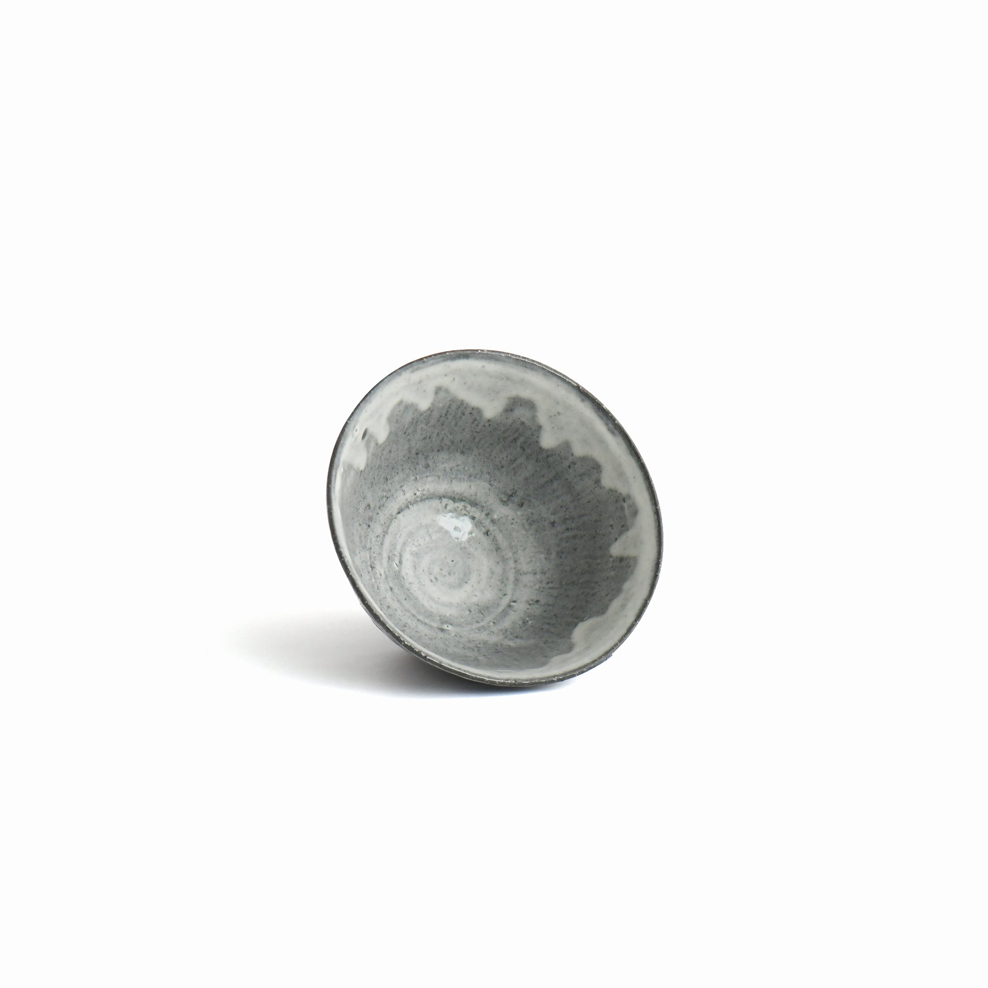Top view of the Sumine Rice Bowl showing its soft white interior glaze and organic handcrafted form.