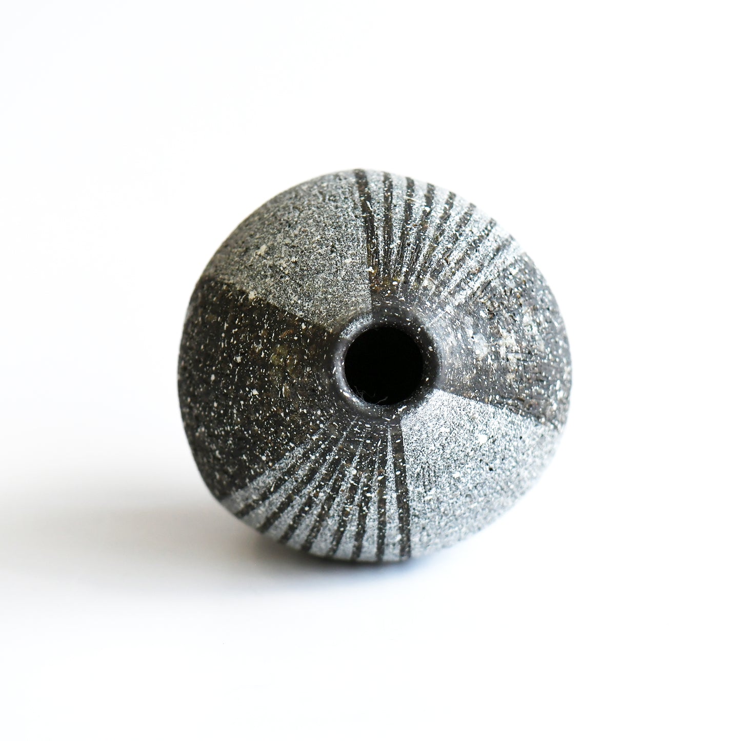 top view of Gen’en faceted bud vase showing narrow opening and geometric form