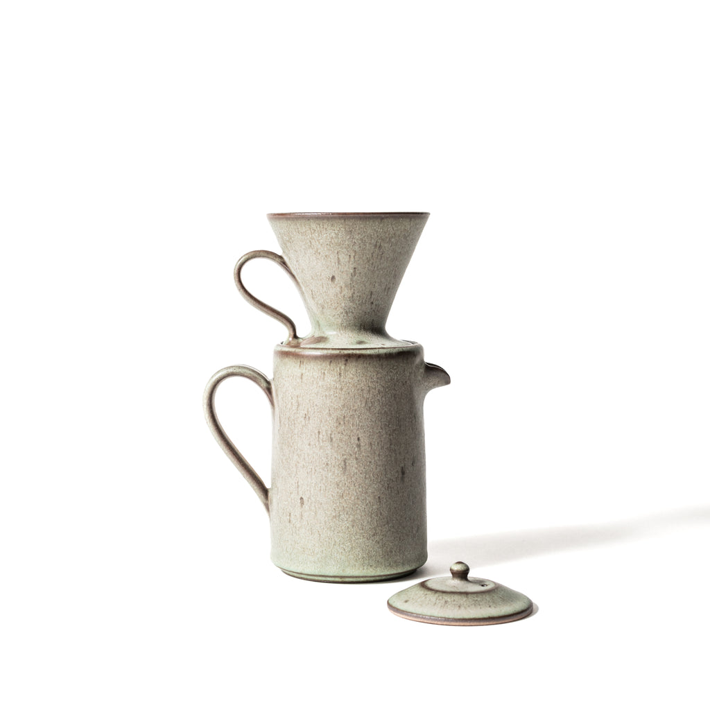 Kanade Matte Opal Green Coffee Dripper Set | Handmade Japanese Pottery