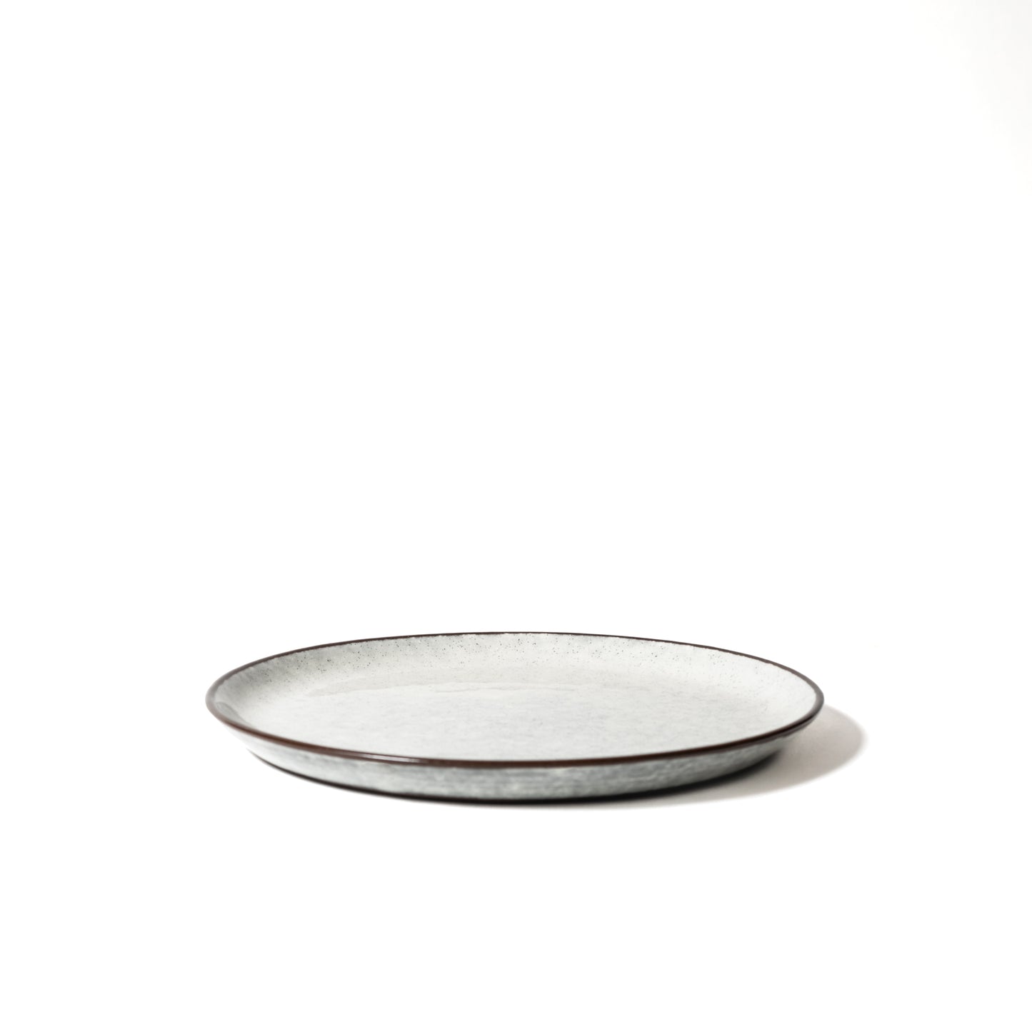 Side view of the flat plate with raised rim. 