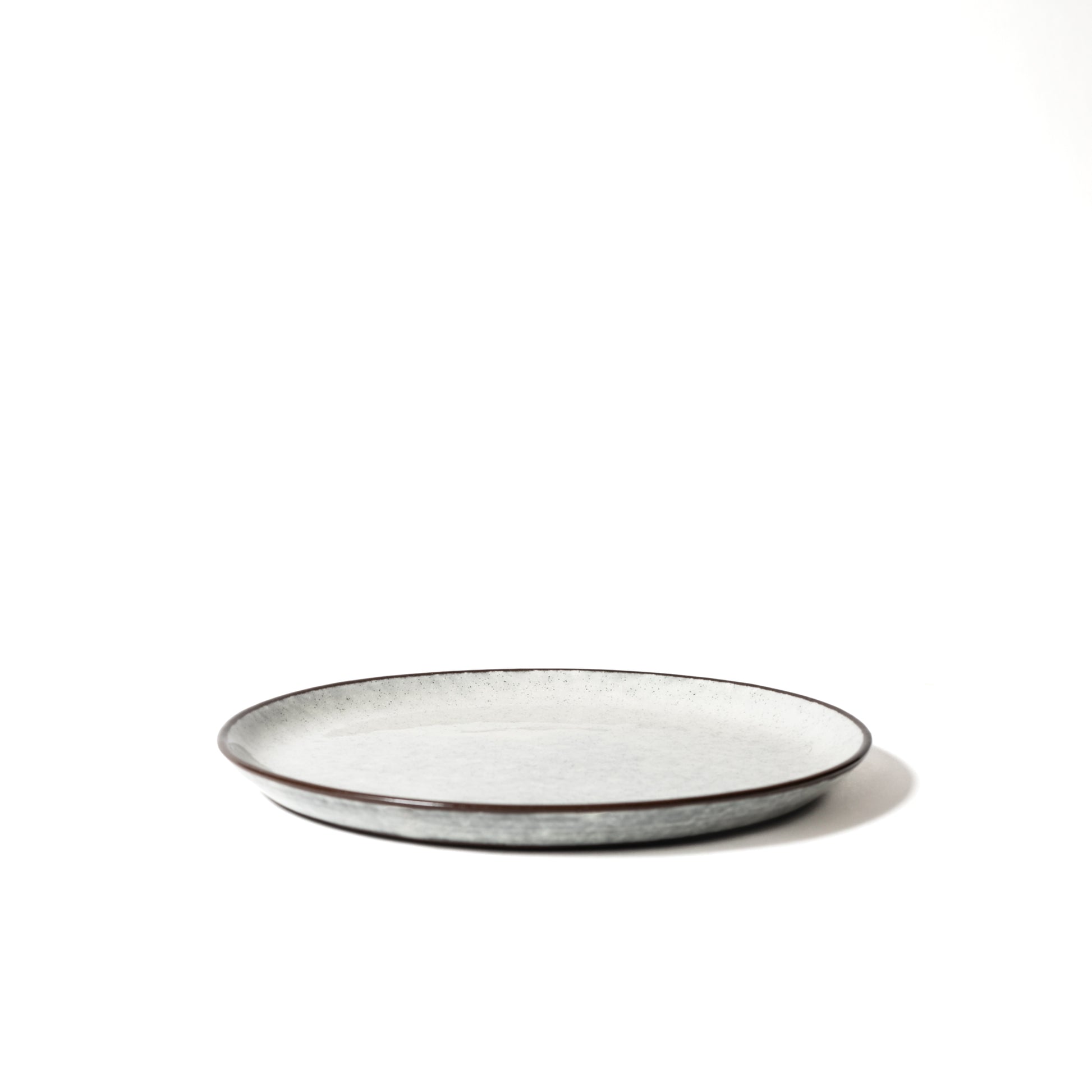 Side view of the flat plate with raised rim. 