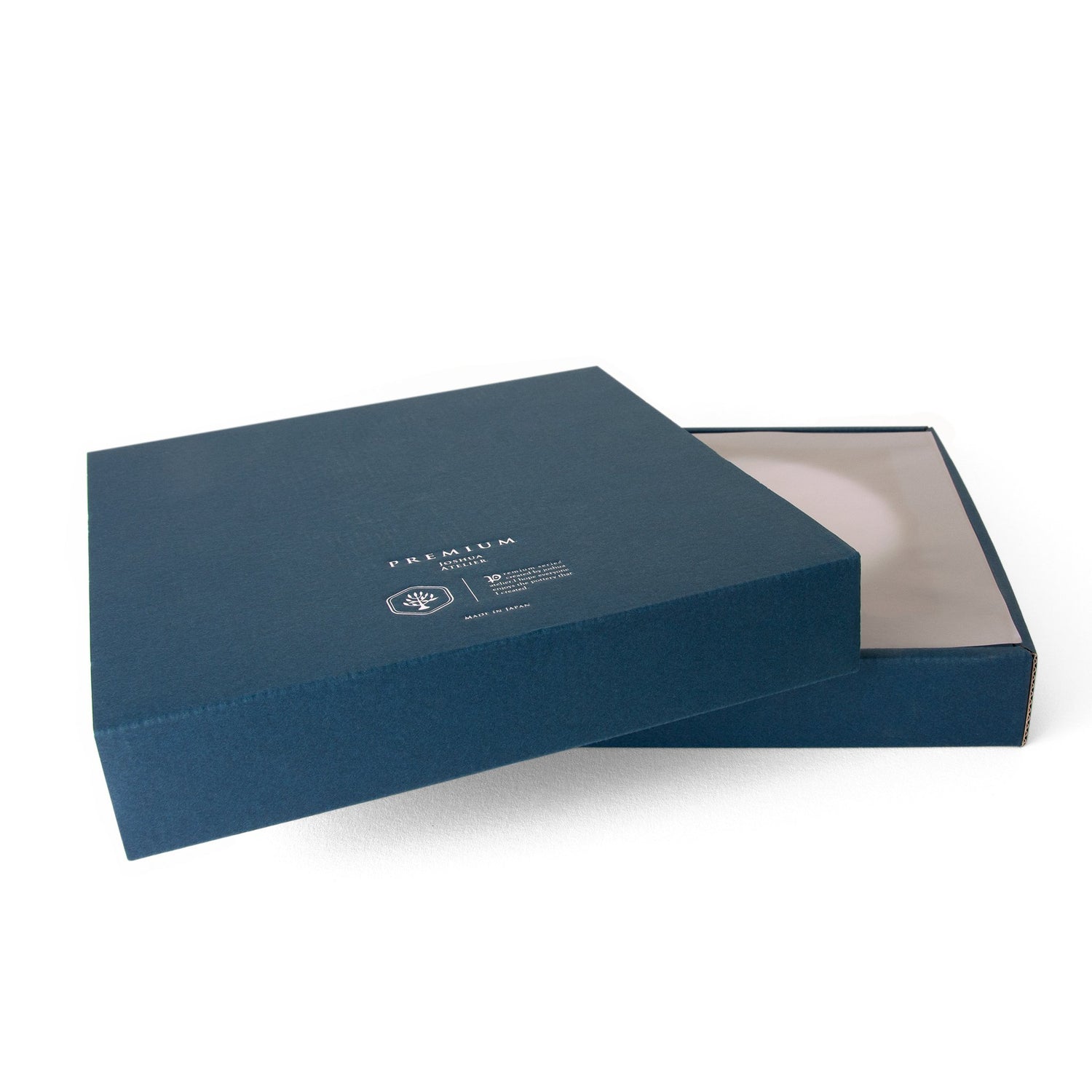 Blue embossed Joshua Blue Premium box