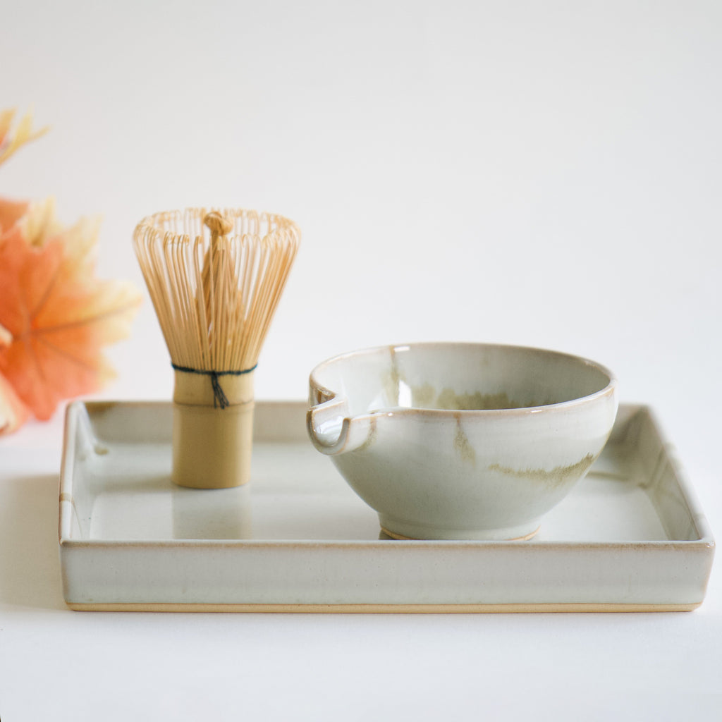 Michinoku Square plate and spout bowl set | Elegant Japanese Tableware