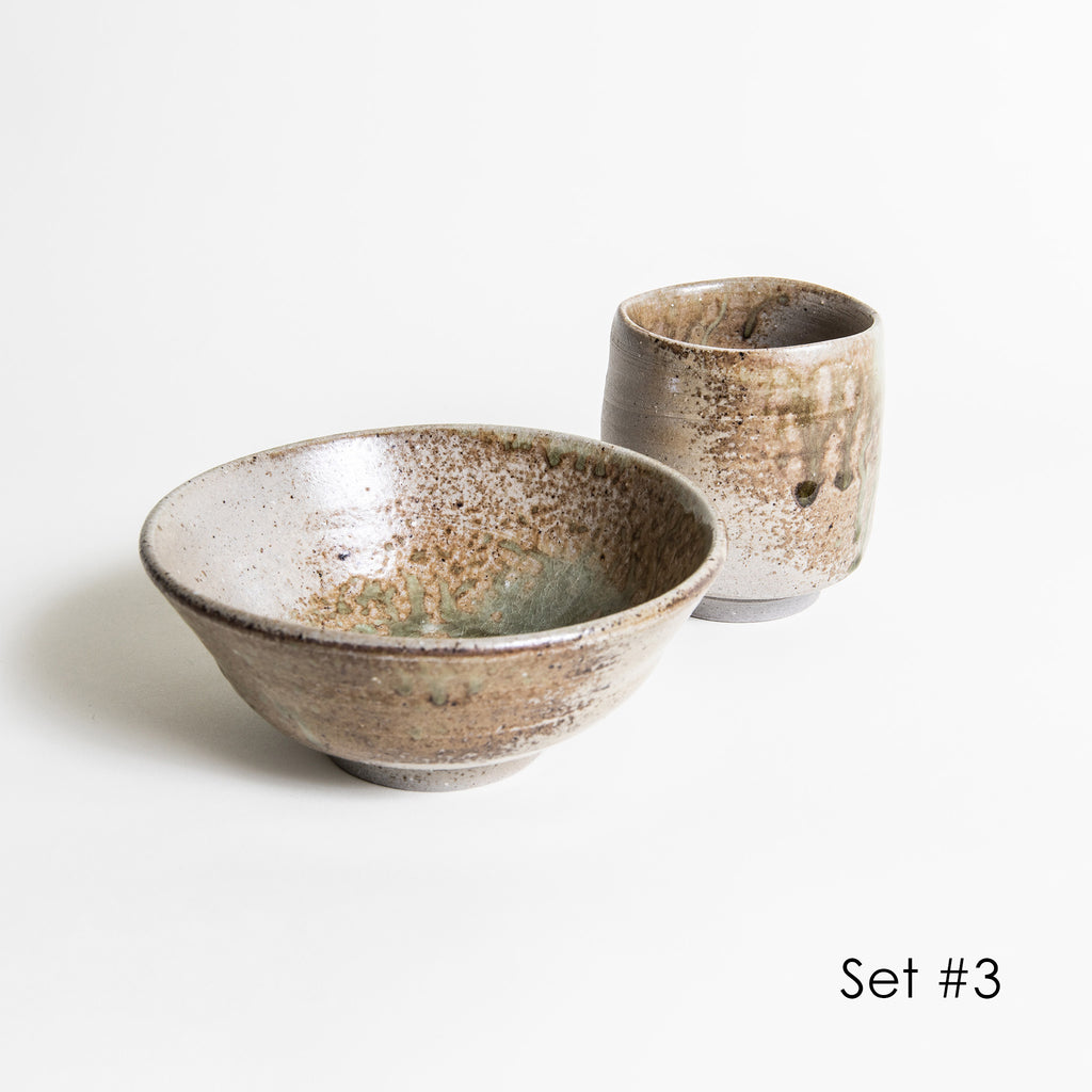 Kuon Bowl and Teacup 2-piece set | Japanese Tableware
