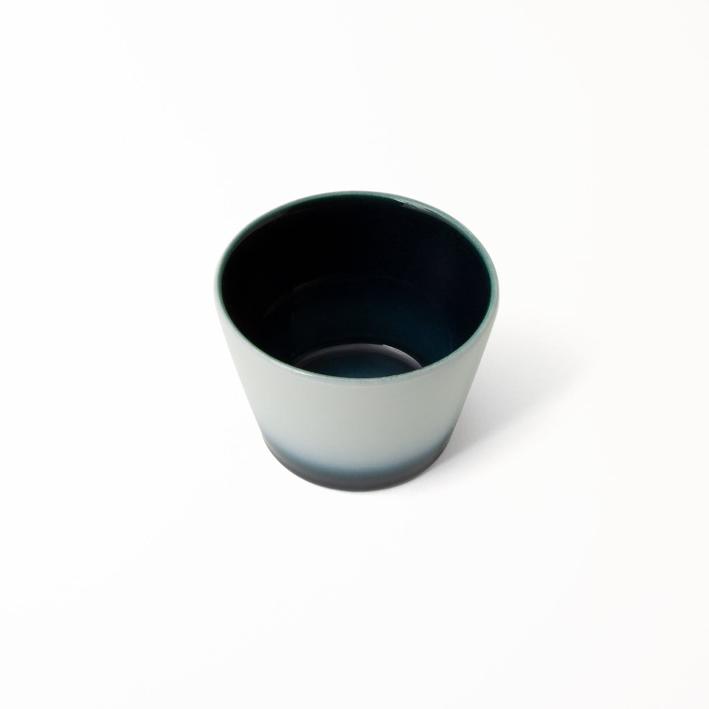 Modern elegant Shima White Japanese dessert cup deep blue interior